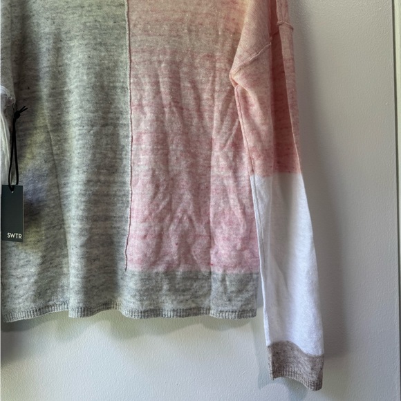 SWTR Linen Color Block Sweater Size Medium - Picture 8 of 10